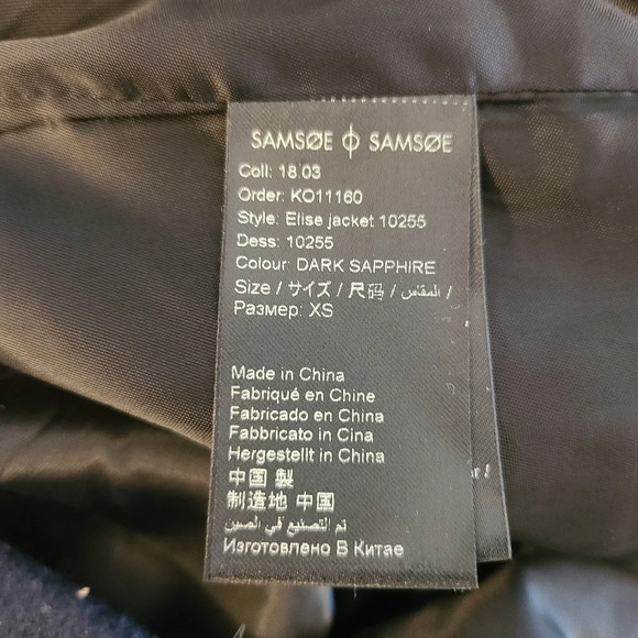Samsoe Samsoe Elise Dark Sapphire Wool Blend Jacket - Picture 5 of 5